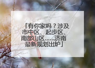 有你家吗？涉及市中区、起步区、南部山区……济南最新规划出炉