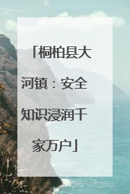 桐柏县大河镇：安全知识浸润千家万户