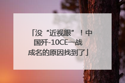 没“近视眼”！中国歼-10CE一战成名的原因找到了