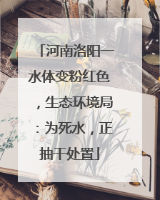 河南洛阳一水体变粉红色，生态环境局：为死水，正抽干处置