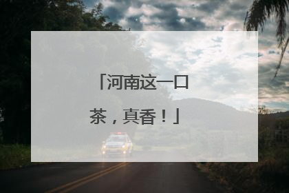 河南这一口茶，真香！
