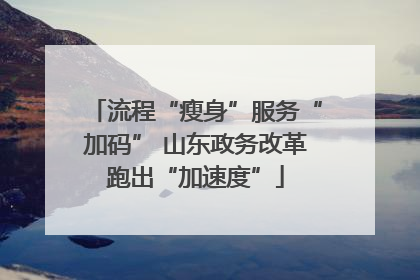 流程“瘦身”服务“加码” 山东政务改革跑出“加速度”