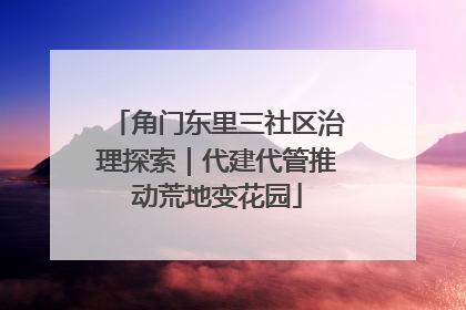 角门东里三社区治理探索｜代建代管推动荒地变花园