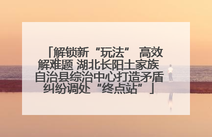 解锁新“玩法” 高效解难题 湖北长阳土家族自治县综治中心打造矛盾纠纷调处“终点站”