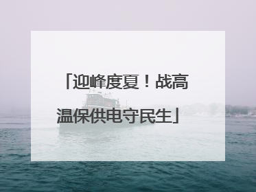 迎峰度夏！战高温保供电守民生