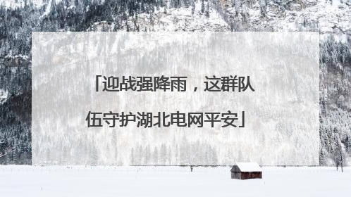 迎战强降雨，这群队伍守护湖北电网平安