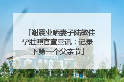 谢震业晒妻子陆敏佳孕肚照官宣喜讯：记录下第一个父亲节