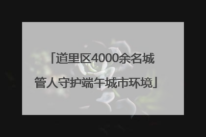 道里区4000余名城管人守护端午城市环境