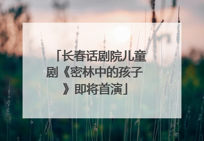 长春话剧院儿童剧《密林中的孩子》即将首演