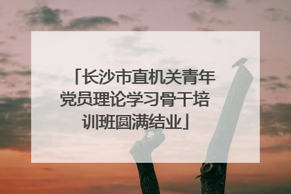 长沙市直机关青年党员理论学习骨干培训班圆满结业