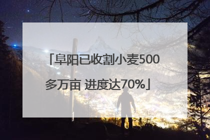 阜阳已收割小麦500多万亩 进度达70%
