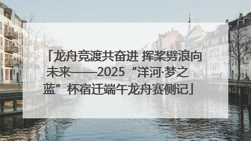 龙舟竞渡共奋进 挥桨劈浪向未来——2025“洋河·梦之蓝”杯宿迁端午龙舟赛侧记