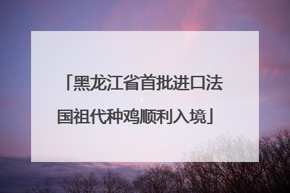 黑龙江省首批进口法国祖代种鸡顺利入境