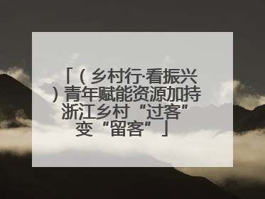 （乡村行·看振兴）青年赋能资源加持 浙江乡村“过客”变“留客”