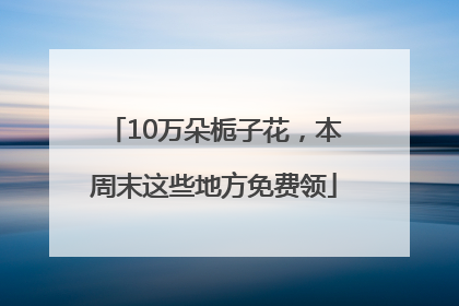 10万朵栀子花，本周末这些地方免费领