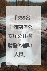 339名！湖南省公安厅公开招聘警务辅助人员